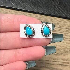 Turquoise Studs Sterling Silver